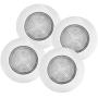 [4-Pack] 6'' White Metal Shower Trim with Fresnel Glass Lens - for Wet Locations - for 6'' Recessed Can Lights - UL Listed (White-Fresnel (4-Pack))