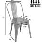 BONZY HOME Metal Dining Chairs, Stackable Side Chairs with Back, Indoor Outdoor Use Chair for Farmhouse, Patio, Restaurant, Kitchen, Set of 4 (Silver) BONZY HOME Metal Dining Chairs, Stackable Side Chairs with Back, Indoor Outdoor Use Chair for Farmhouse, Patio, Restaurant, Kitchen, Set of 4 (Silver)