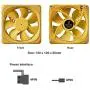 Vetroo DF120 120mm Case Fan White LED Lighting PC Cooling Fan W/Yellow Fan Frame for Radiator/CPU Cooler/Computer Case