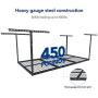 FLEXIMOUNTS 4x6 Heavy Duty Overhead Garage Adjustable Ceiling Storage Rack, 72'' Length x 48'' Width x 40'' Height (Black)
