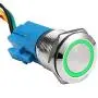 ESUPPORT Stainless Steel 19mm 12V 5A Car Green Light Angel Eye Metal Push Button Switch Socket