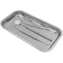 Dukal Stainless Steel Instrument Trays with Strap Handle 8.5'' x 3'' x 1.5''. Catheter Trays Organizer Holder with Lid 8 1/2'' x 3'' x 1 1/2''. Surgical Dental Procedure Tray. Steel Dish with Lid.