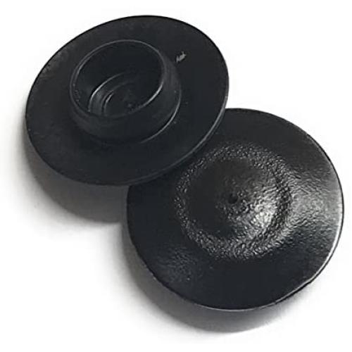 3/8'' (0.375 inch) Flush Mount Black Plastic Body and Sheet Metal Hole Plug - Qty 25