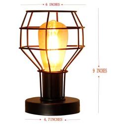 Magland Small Lamp Retro Industrial Lamps Metal Shade Table Lamp Black UL Listed