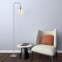 Oneach Industrial LED Floor Lamp for Living Room Bedroom Reading Office Metal Minimalist Standing Lamp Silver