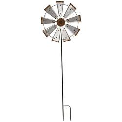 Glitzhome 68.5'' H Galvanized Windmill Yard Stake Outdoor Metal Stick Art Ornament Decor Indoor Wall Signs Rustic Decor for Lawn Yard Patio