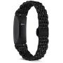 Shangpule Compatible for Fitbit Inspire HR / Inspire 2 / Inspire Bands , Stainless Steel Metal Replacement Wrist Band for Fitbit Inspire Women Man Large Small (Black)