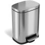 iTouchless SoftStep 1.32 Gallon Bathroom Stainless Steel Step Trash Can, 5 Liter Pedal Bin, Removable Inner Bucket, Soft and Silent Open and Close