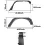Hooke Road Solid Steel Flat Tube Front & Rear Fender Flares for Jeep Wrangler JK 2007-2018