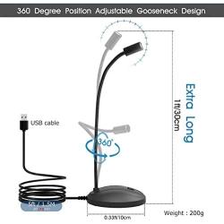 USB Desktop Microphone with Mute Button, Plug&Play Condenser, Computer, PC, Laptop, Mac, PS4 Mic LED Indicator -360 Gooseneck Design -Recording, YouTube, Gaming, Streaming (Omnidirectional-JV601)