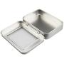 12 Pack Empty Rectangular Metal Storage Organizer Tins with Clear Window Hinged Lids for Candies, Gifts & Treasures (Silver)