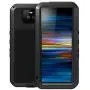 GFU Tempered Glass Sony Xperia 10 Case, Full Body Outdoor Protective Cover Shell for Sony Xperia 10 Ultra Armor Hybrid TPU Metal Anti-Scratch Silicone Heavy Duty Shockproof (Black, Xperia 10)