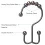 Amazer Shower Curtain Hooks Rings, Rust-Resistant Metal Double Glide Shower Hooks for Bathroom Shower Rods Curtains, Set of 12 Bronze Rings