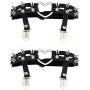 Jurxy 2PCS Gothic Studded Heart Garters Leg Ring Leg Elastic Punk Harness Garter Belt Adjustable Suspender with 2 Metal Clips – Black