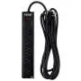 Monoprice 127856 6 Outlet Heavy Duty Metal Surge Protector Power Strip - Black - 15ft Cord | ETL Rated 1,150 Joules with Grounded and Protected Light Indicator Monoprice 127856 6 Outlet Heavy Duty Metal Surge Protector Power Strip - Black - 15ft Cord | ETL Rated 1,150 Joules with Grounded and Protected Light Indicator