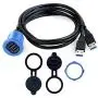 Kework Metal Dual USB 3.0 Ports Mount with Light, 3.3ft 2 Ports USB Male to 2 Ports Female Flush Mount Panel Mount Extension AUX Cable for Car Truck Boat Motorcycle Dashboard (Blue & 3.3ft) Kework Metal Dual USB 3.0 Ports Mount with Light, 3.3ft 2 Ports USB Male to 2 Ports Female Flush Mount Panel Mount Extension AUX Cable for Car Truck Boat Motorcycle Dashboard (Blue & 3.3ft)