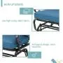 Oakmont Outdoor Loveseat Patio Swing Rocking Glider 2 Seats Metal Furniture Set (Peacock Blue)
