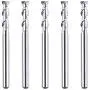 SpeTool 1/8 End Mills for Aluminum 2 Flutes CNC Spiral Router Bits for Aluminum Cut Non-Ferrous Metal Upcut 1.5 inches Long 5 Pieces