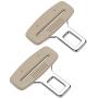 MOCHENT 2 Pack Seat Belt Clip - Car Seat Belt Buckle Stainless Steel Metal Universal Safety Seat Belt Silencer Alarm Stopper Insert Plug for All Vehicles Cars (Beige)