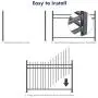 XCEL - Black Steel Anti-Rust Fence Panel - Flat End Picket - 6.5ft W x 5ft H - Easy Installation Kit, Outdoor Residential Fencing for Yard, Garden, Concrete, 3-Rail Metal Fence, Include a Fence Post XCEL - Black Steel Anti-Rust Fence Panel - Flat End Picket - 6.5ft W x 5ft H - Easy Installation Kit, Outdoor Residential Fencing for Yard, Garden, Concrete, 3-Rail Metal Fence, Include a Fence Post