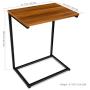 Homemaxs C Table Sofa Side Table, End Snack Table with Wood Finish and Metal Frame, Couch Tables That Slide Under for Living Room and Small Spaces-Easy Assembly
