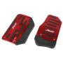 X AUTOHAUX 2pcs Metal Car Accelerator Brake Foot Pad Nonslip Pedals Treadle Cover Red Black