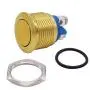 Twidec / 16mm Waterproof Golden Metal Shell Momentary Flat Push Button Switch 3A/12~250V SPST 1NO Start Button for car Modification Switch（Quality Assurance for 1 Years） M-16-GLD-P