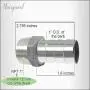 Horiznext stainless steel barbed fitting 1 inch id barb hose connector male npt 1in coupler, pack of 2 pcs