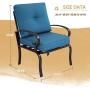 Oakmont 2 Piece Outdoor Furniture Patio Bistro Chairs Metal Dining Furniture Set, All-Weather Garden Seating Chair (Peacock Blue)