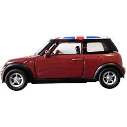 Modern Style Mini Cooper Model Made of Die Cast Metal and Plastic Parts, Pull Back & Go Action, Red