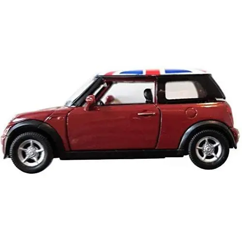 Modern Style Mini Cooper Model Made of Die Cast Metal and Plastic Parts, Pull Back & Go Action, Red