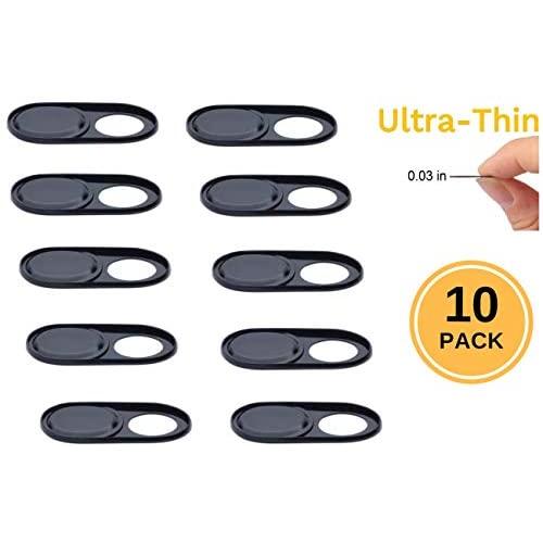 Foretra - Ultra Thin Metal Webcam Cover Privacy Slide for Your Laptop Tablet Avoid Camera Hacking and Protect Your Privacy 10 Pack (BLACK/10PK)