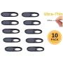 Foretra - Ultra Thin Metal Webcam Cover Privacy Slide for Your Laptop Tablet Avoid Camera Hacking and Protect Your Privacy 10 Pack (BLACK/10PK)