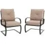 MFSTUDIO 2PCS Patio Bistro Dining Spring Motion Chairs Outdoor Furniture for Backyard, Garden with Removable Cushion Seat, Metal Frame, Beige MFSTUDIO 2PCS Patio Bistro Dining Spring Motion Chairs Outdoor Furniture for Backyard, Garden with Removable Cushion Seat, Metal Frame, Beige