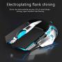 Rechargeable Wireless Keyboard and Mouse Combo, Ergonomic Metal Panel Keyboard with LED Backlight, 4-Color LED Backlight Optical Mice with Side Button, Easy to Clean, Anti-wear, for Office and Games