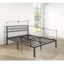 AMBEE21 – Modern Queen Platform Metal Bed Frame with Headboard: (14 inch) – Black Heavy Duty Iron Metal Bed Frame, Sturdy Mattress Support, Under Bed Storage, Steel Slat Support, No Box Spring Needed