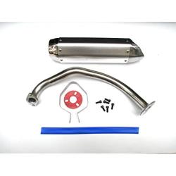 NEW! High Performance Exhaust System Muffler for GY6 50cc-400cc 4 Stroke Scooters ATV Go Kart (Silver)