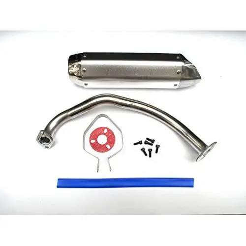 NEW! High Performance Exhaust System Muffler for GY6 50cc-400cc 4 Stroke Scooters ATV Go Kart (Silver) NEW! High Performance Exhaust System Muffler for GY6 50cc-400cc 4 Stroke Scooters ATV Go Kart (Silver)
