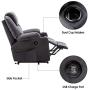 Mcombo Electric Power Lift Recliner Chair Sofa with Massage and Heat for Elderly, 3 Positions, 2 Side Pockets and Cup Holders, USB Ports, Faux Leather 7040 (Medium, Black)
