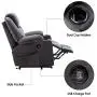 Mcombo Electric Power Lift Recliner Chair Sofa with Massage and Heat for Elderly, 3 Positions, 2 Side Pockets and Cup Holders, USB Ports, Faux Leather 7040 (Medium, Black)