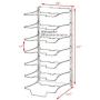 7 Adjustable Compartments Pan and Pot Lid Organizer Rack Holder, Chrome