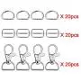 Hysagtek 60 Pcs Metal Keychain Bulk - Swivel Snap Hooks, D Ring and Slide Buckle Triglide for Handbag Purse HardwareFasteners, Strap, Backpack DIY Craft Accessories, 1 Inch, Silver Hysagtek 60 Pcs Metal Keychain Bulk - Swivel Snap Hooks, D Ring and Slide Buckle Triglide for Handbag Purse HardwareFasteners, Strap, Backpack DIY Craft Accessories, 1 Inch, Silver