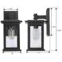 Emliviar Outdoor Wall Sconce, 1-Light Exterior Wall Lantern in Black Finish with Clear Seeded Glass, OS-1803EW1