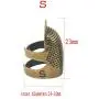 D&D Sewing Thimble Finger Protector, Adjustable Finger Metal Shield Protector Pin Needles Sewing Quilting Craft Accessories DIY Sewing Tools (Small)