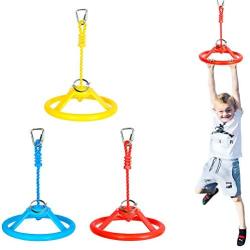 Winslow&Ross Ninja Line Swing Attachments for Kids, Children Trapeze Toys Accessories - Playground Backyard Ninja Warrior Slackline Obstacle Course Set Jungle Gym Play Add On - Spinning Wheel 3pcs