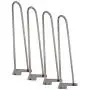 Kira Home 16'' Mid-Century Industrial Metal Hairpin Legs for Coffee Table and Benches, 2 Rods of Heavy Duty 10mm Thickness, Set of 4, Raw Steel Finish Kira Home 16'' Mid-Century Industrial Metal Hairpin Legs for Coffee Table and Benches, 2 Rods of Heavy Duty 10mm Thickness, Set of 4, Raw Steel Finish