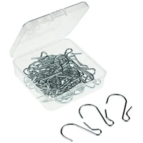 LJY 50 Pieces Clip Type Pot Rack Hanging Grid Hooks S Shaped Metal Hangers with Plastic Storage Box for Kitchen Bedroom Office Wire Shelving Pegboard LJY 50 Pieces Clip Type Pot Rack Hanging Grid Hooks S Shaped Metal Hangers with Plastic Storage Box for Kitchen Bedroom Office Wire Shelving Pegboard