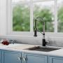 Kraus KPF-1610SFSMB Bolden 18-Inch Commercial Kitchen Faucet with Dual Function Pull-Down Sprayhead in All-Brite Finish, Spot Free Stainless Steel/Matte Black
