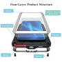 LOVE MEI Samsung Galaxy S10 Case with Built-in Glass Screen Protector Full-Body Wireless Charging Sturdy Hard Cover Shockproof Dustproof Metal and Silicone Heavy Duty Case for Samsung S10 (Silver)