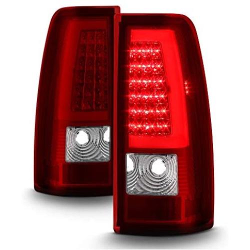 ACANII - For 1999-2006 GMC Sierra 1500 99-02 Chevy Siverado Red LED Tube Tail Lights Lamps